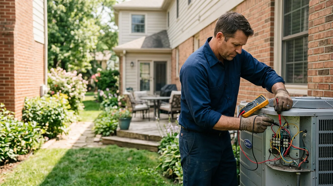 HVAC technician working near Plainview, NY